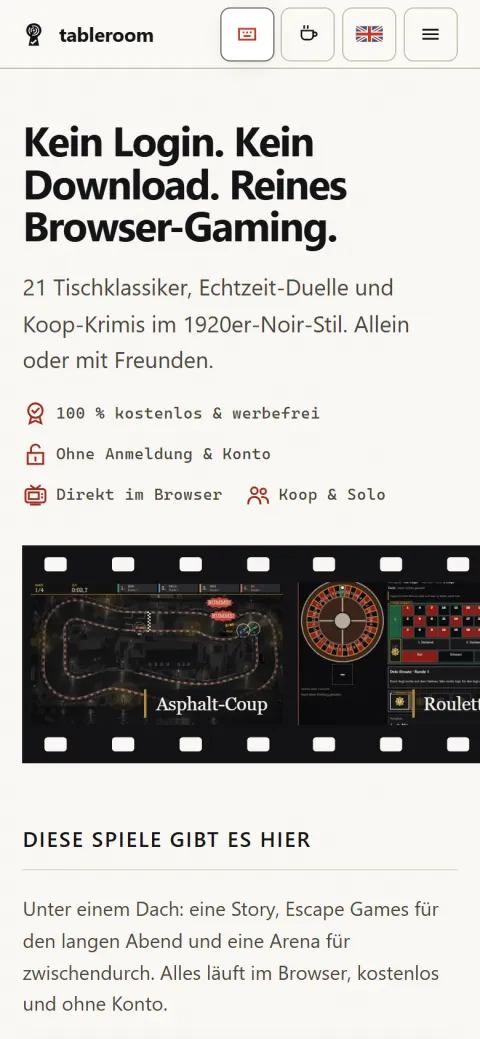 Mobilansicht: tableroom.de